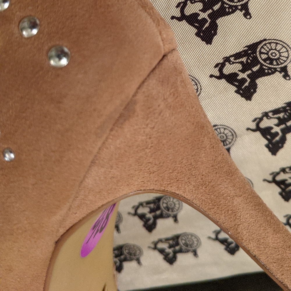 New Kensie stud heel boots nude sale - Picture 13 of 13